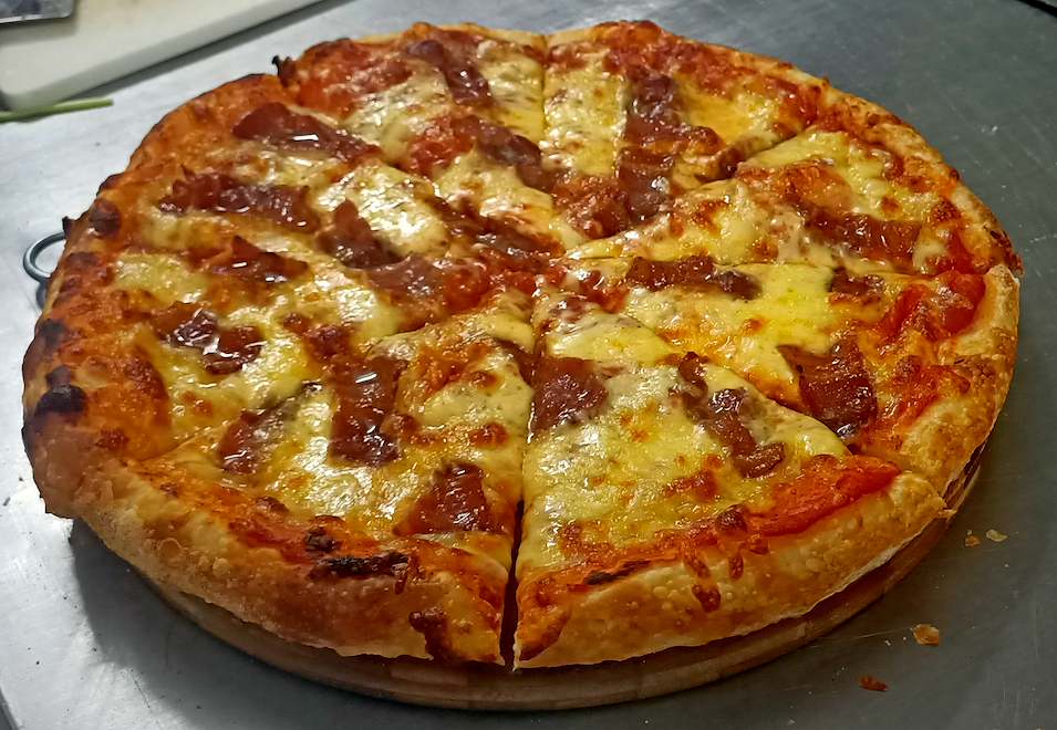 Freshly baked pepperoni pizza at The Social in Quy Nhon