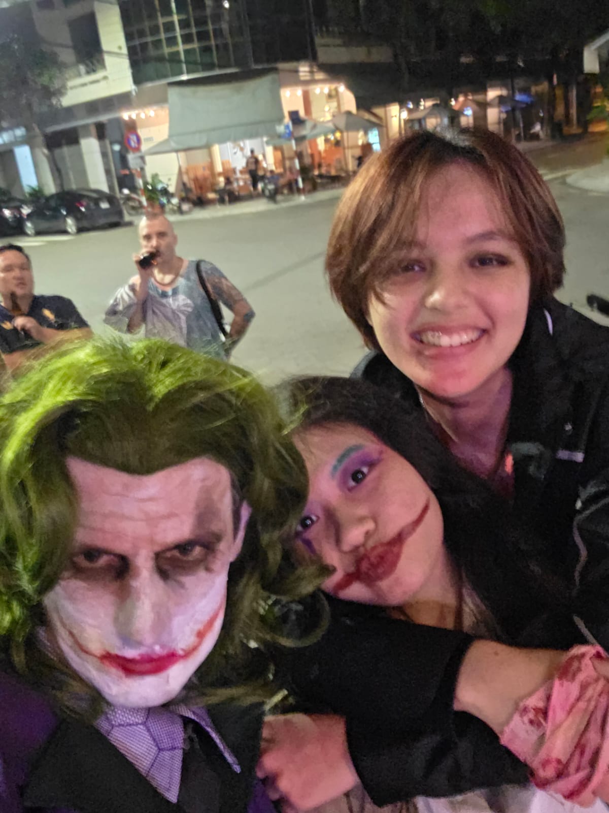Friends taking a selfie in their Halloween costumes